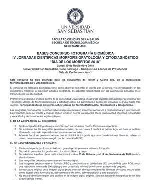 Bases Concurso Microfotografía Jornadas Morfo Uss 2018