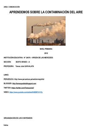 APRENDEMOS SOBRE LA CONTAMINACIÓN DEL AIRE