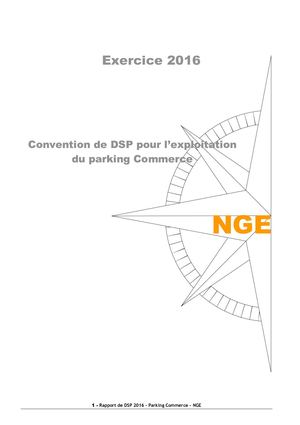 Rapport délégataire 2016 gestion du parking Commerce