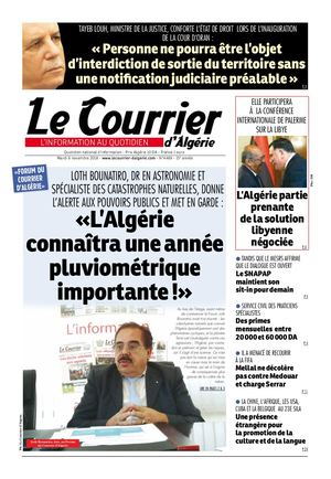 Le Courrier d'Algérie du mardi 6 novembre 2018