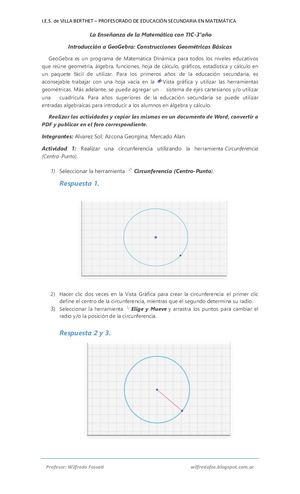 Actividades De Introducción Con Geo Gebra 2018