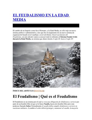 El Feudalismo En La Edad Media