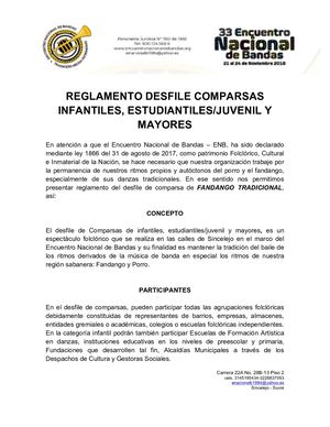 Reglamento General Comparsas