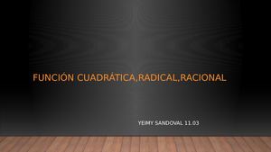 Funcion Cuadrática,radical,racional