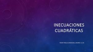 Inecuaciones Cuadráticas Jeimy
