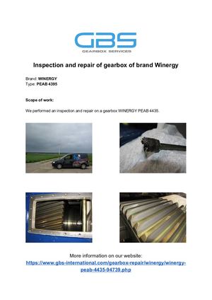 Inspection And Repair Of Gearbox Of Brand Winergy