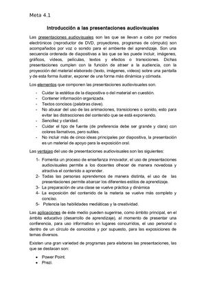 Introducción A Las Presentaciones Audiovisuales