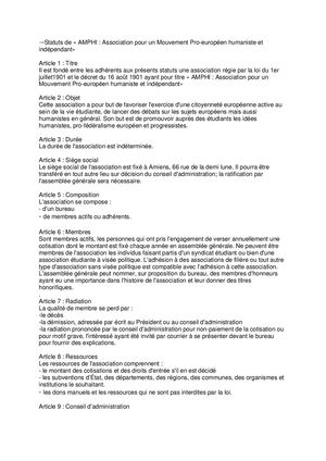 Statuts Amphi