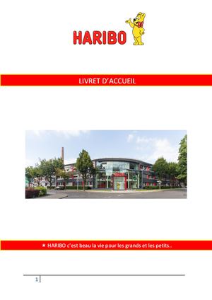 Livret D'accueil Haribo