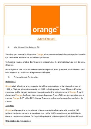 Orange Livret Accueil