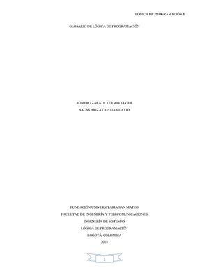 Glosario De Logica De Programacion