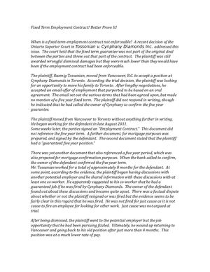 Fixed Term Employment Contract Better Prove It!