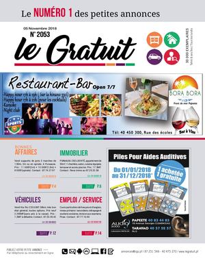 Le Gratuit N°2053 Du 05 Novembre 2018
