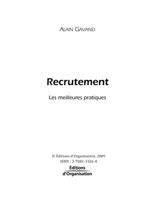 Partie I : Le recrutement - Chapitre 1 : De la stratégie de l'entreprise à la stratégie de recrutement