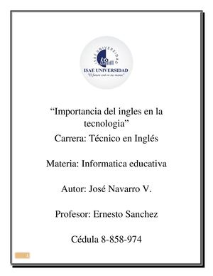 Importancia Del Ingles En La Tecnologia