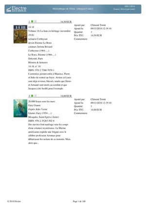 ACHATS BD MDO (2018, Novembre)