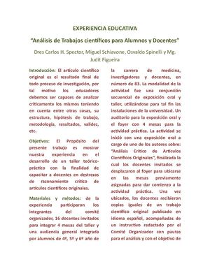 Análisis Trabajos Científicos Letra Grande Y Dos Columnas