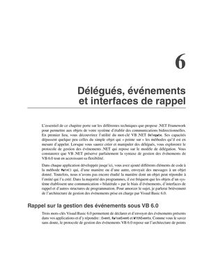 Chapitre 6 : Délégués, événements et interfaces de rappel