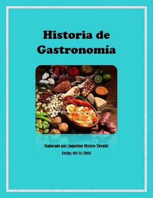 Historia De Gastronomía Revista Digital
