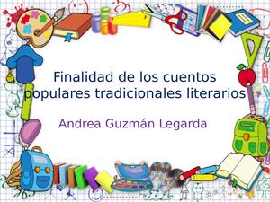 Finalidad De Los Cuentos Populares Tradicionales Literarios Diapositiva