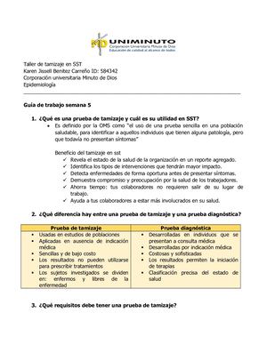 Taller De Tamizaje En Sst