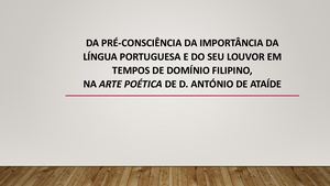 Da Pré Consciência Da Importância Da Língua Portuguesa Ppt