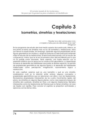 Isometrías, Simetrías Y Teselaciones