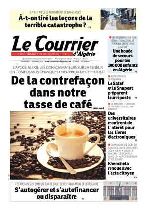 Le Courrier d'Algérie du dimanche 11 Novembre 2018
