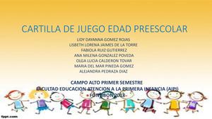 Cartilla De Juego Edad Preescolar