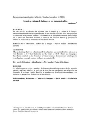 Dussel Ines Escuela Y Cultura De La Imagen