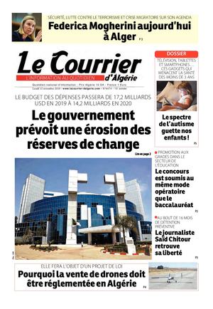 Le Courrier d'Algérie du dimanche 12 Novembre 2018