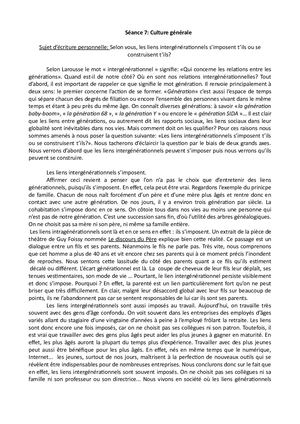 Culture Ge Ecriture Personnelle