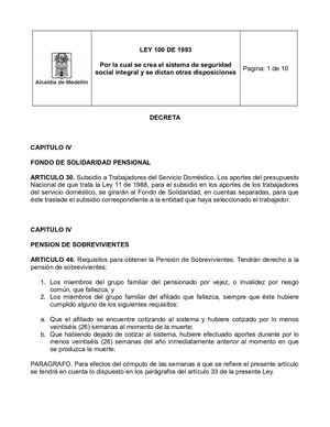 Ley 100 De 1993