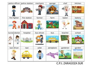 Oficios Y Lugares Con Plantilla