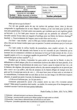 Bac Sciences Tunisie 2014 Sujets De La Session Principale 2