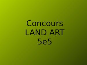 5e5 Concours Land Art