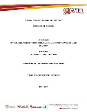 NUCLEAR DISASTER IN CHERNOBYL. CAUSES AND CONSEQUENCES OF SUCH DISASTER