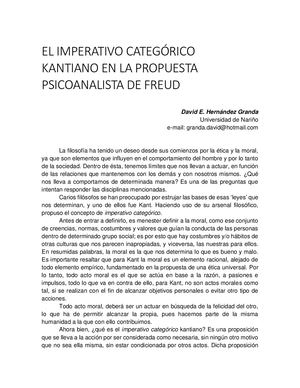 El Imperativo Categórico Kantiano En Freud