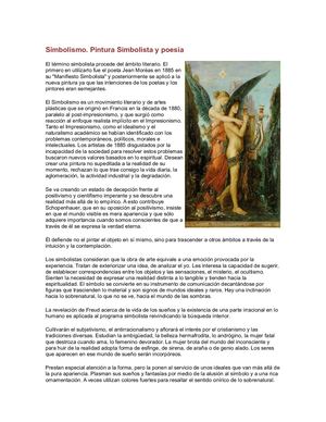 Pintura Y Poesia Simbolismo