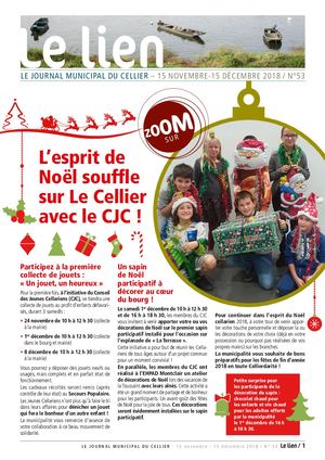 Le Lien 53 Journal municipal Le Cellier - Novembre/décembre 2018