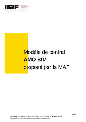 Modèle de contrat AMO BIM proposé par la MAF