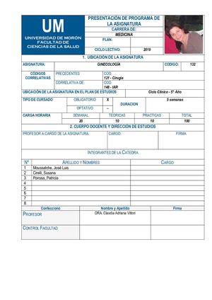 Programa Ginecologia UM 2019