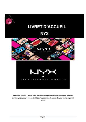 Livret d'accueil NYX