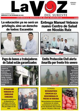Diario La Voz del Sureste 14-11-2018