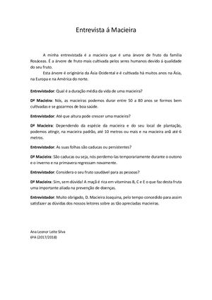 A Entrevista - 6º Ano