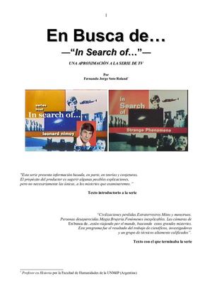 In Search Of Una Aproximación A La Serie De Tv Fjsr