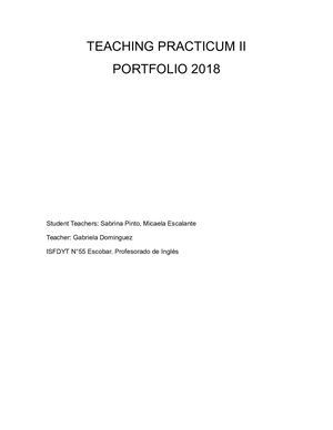 Teaching Practicum Ii Portfolio