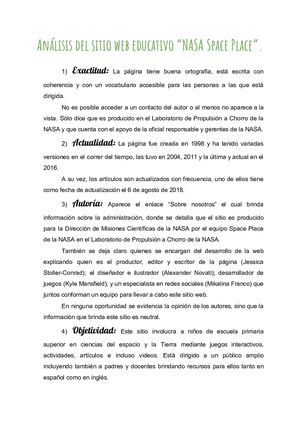 Sitio Web NASA Space Place