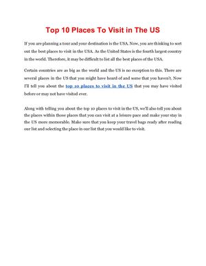 Top 10 Places To Visit In The Us