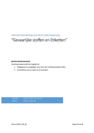 Kul Handleiding Gevaarlijke Stoffen En Etiketten 2018 11 12 Fm Kg